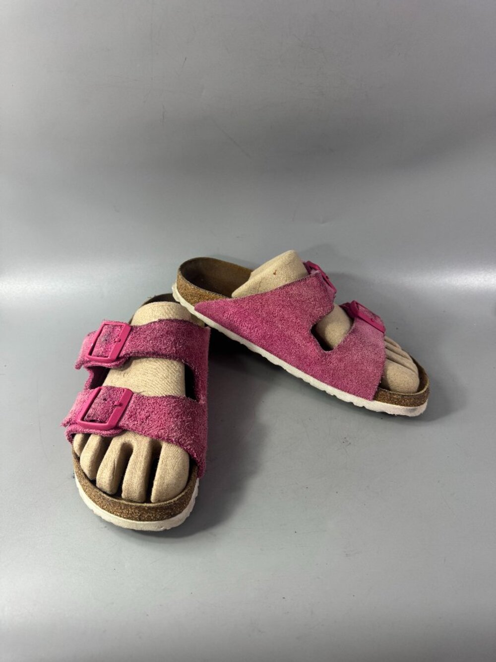 Birkenstock rose suede Arizona soft footbed slide Sandas, Size 40